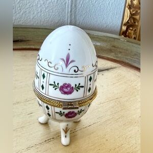 Vintage porcelain egg trinket box